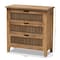 Baxton Studio Clement Oak Finished 3-Drawer Wood Spindle Chest 162-10558 - alternate 8